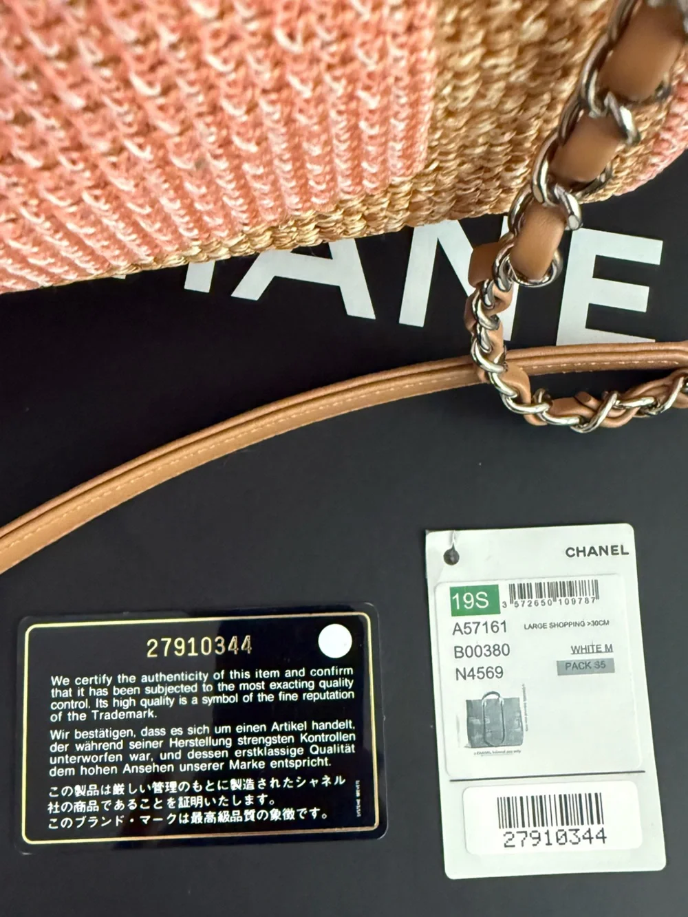 Chanel Pink Raffia Large Shopping Tote - Picture 10 of 11